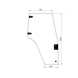 Szyba prawa drzwi NH 82036000 650S019225 TM TL TS New Holland_Agroskład