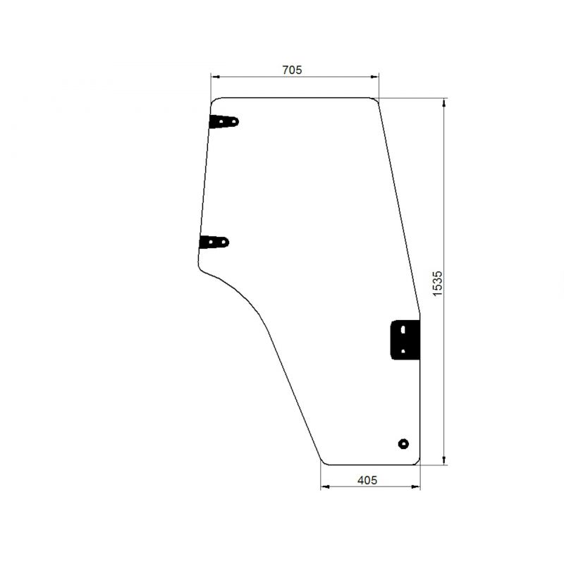 Szyba prawa drzwi NH 82036000 650S019225 TM TL TS New Holland_Agroskład